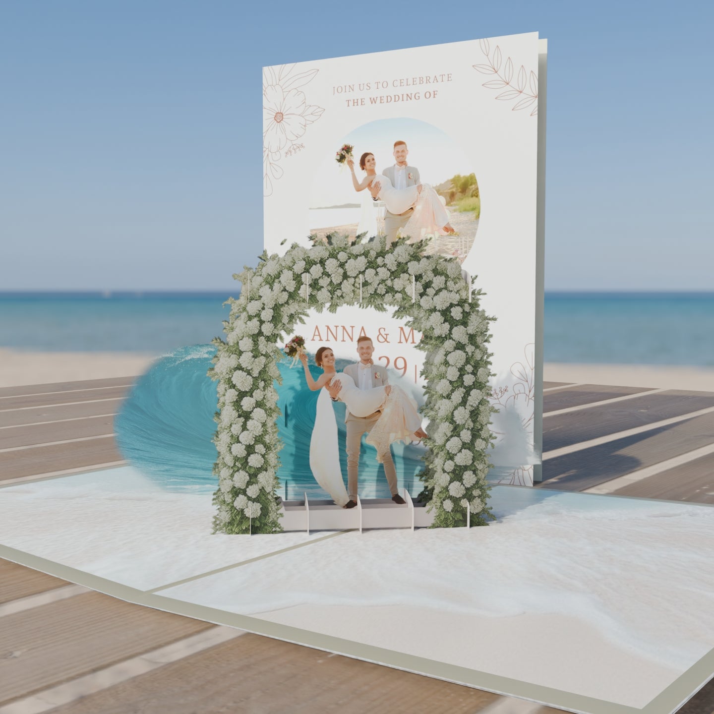 Personalized 3D Wedding Invitation Card