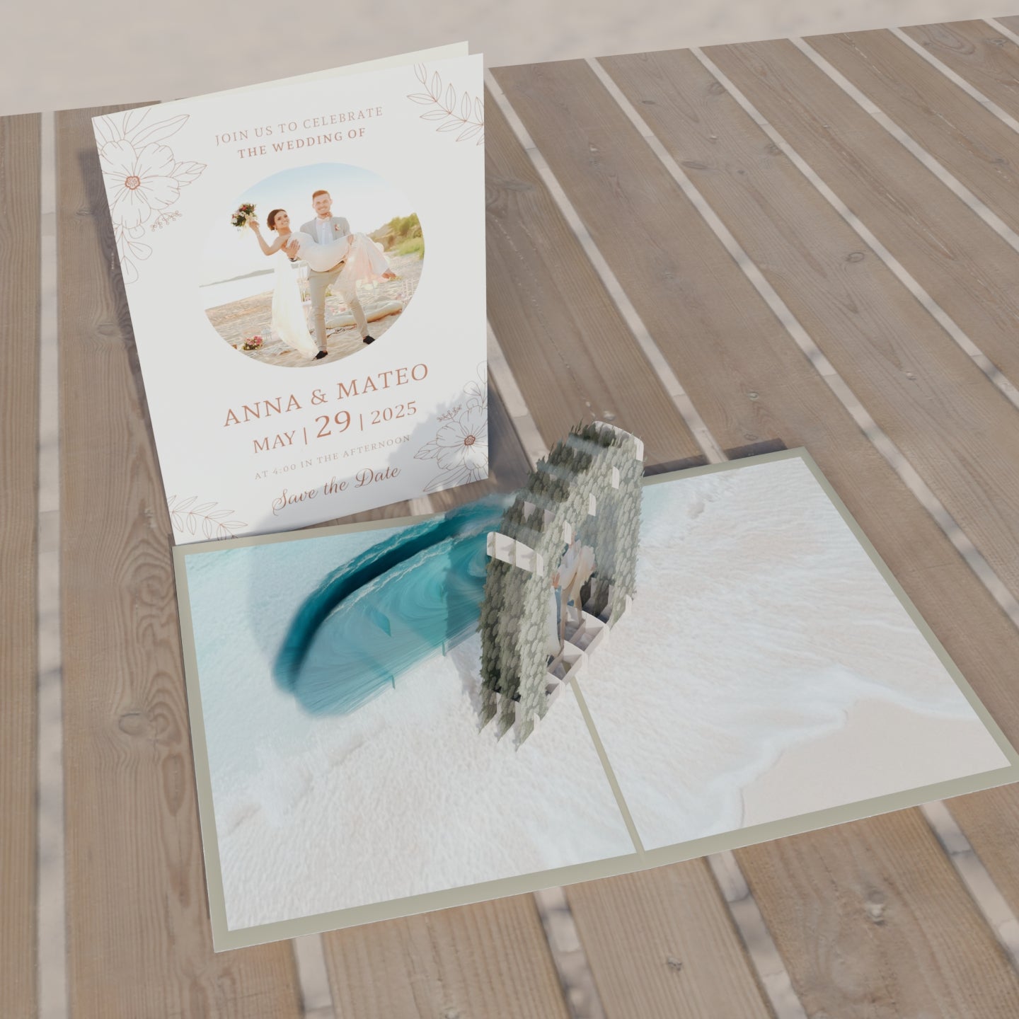 Personalized 3D Wedding Invitation Card