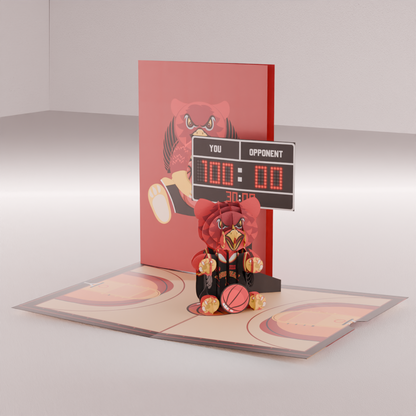 Interactive Basketball Scoreboard Pop-Up Game in red