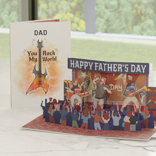 Pop-Up Birthday Rock Card – Custom Dad Rock Concert Stage