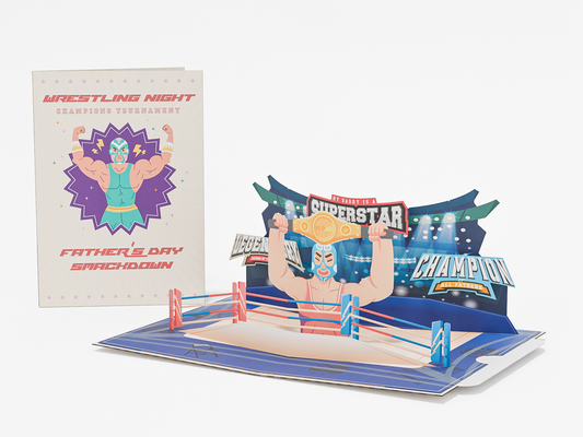 Wrestling Birthday Pop-Up Card